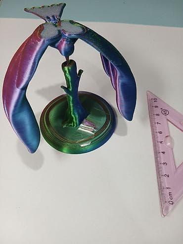 Спорт жана эс алуу: Декоративная 3D‑фигура «Колибри у цветка» из радужного PLA - — 1