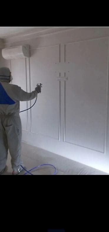 покраска пескоблока: Покраска стен, потолков и декоративных молдингов краскопультом - — 1