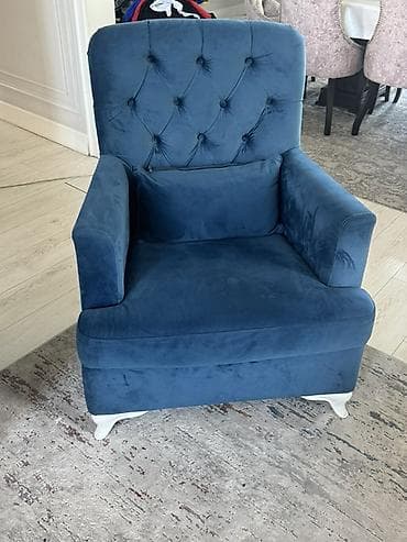 гостинная: Комплект мягкой мебели, цвет - Синий — 3