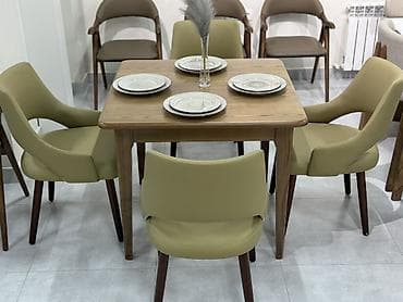 small table: Стул для кухни, Новый, Дерево, В рассрочку, цвет - Зеленый — 5