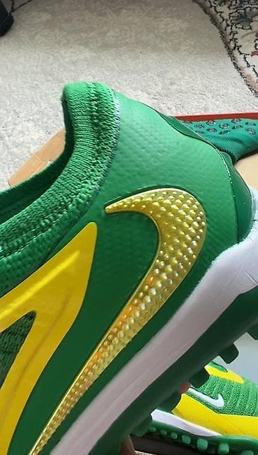 Футбольные бутсы/сороконожки Nike (цвет зелёный/жёлтый/белый) в — 5