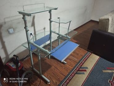 стеклянные компьютерные столы: Продам компьютерный столик металический каркас стеклянный стол и — 4