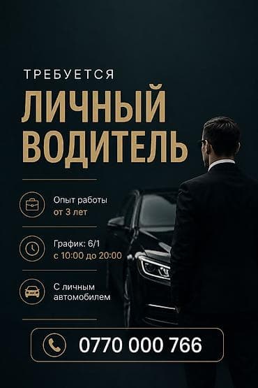 Требуется водитель с личным авто. График работы 6/1, с 10:00 - 20:00