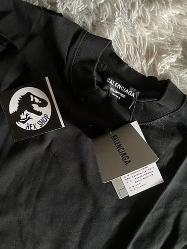 oversize: Мужская футболка, L, XL, 2XL, Balenciaga, Новый, цвет - Черный — 4