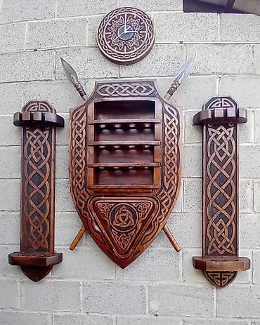 Освещение: Настенный набор из резного дерева в кельтском стиле - Композиция для — 1