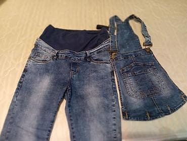 БЕСПЛАТНО! Отдам джинсовый комплект для беременных: брюки +