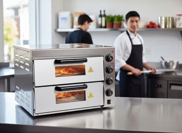 аппарат для охлаждения сока: Профессиональная электрическая печь для пиццы, двухкамерная - Две — 2