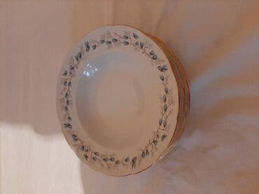 старые посуды: Продаю набор винтажных больших суповых тарелок Thun, Чехословакия — 2