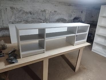 coffee table: Тумба и подставка для телевизора, Новый, Напольная, ЛДСП, В рассрочку, цвет - Серый — 2