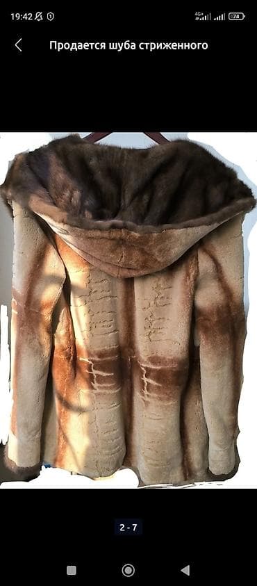 pull bear: Продается шуба стриженный бобер, капюшон норка и рукава тоже!Размер — 2
