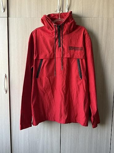 красные: Анорак PUMA, красный - Спортивный анорак с капюшоном и высоким — 1