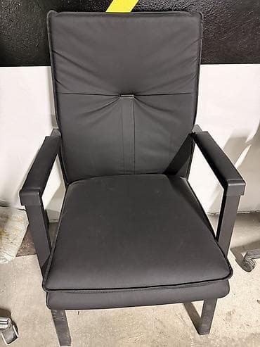 кресло самурай: Офисное кресло, С колесиками, цвет - Черный, Кожа — 3