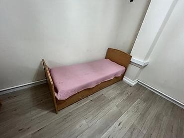 Спальный гарнитур, Односпальная кровать, МДФ, цвет - Бежевый