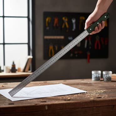 купить прикормочный кораблик бу: Металлическая линейка 630Х28Х5мм с рукояткой из G10, прочный — 1