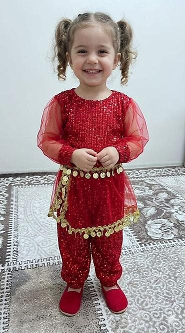 кравати для девочек: Детский карнавальный костюм восточной танцовщицы (Индийский) красный с — 5