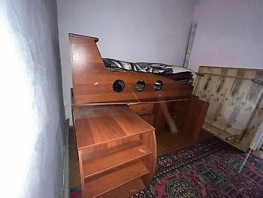 Двухъярусная детская кровать, ЛДСП, цвет - Коричневый