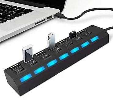 Компактный и стильный USB‑хаб на 7 или 4 порта - Одновременное at lalafo.kg Компактный и стильный USB‑хаб на 7 или 4 порта - Одновременное
