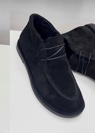 Мырзалардын бут кийими: Новые замшевые женские ботинки-чукка, цвет черный. Не подошли по — 1