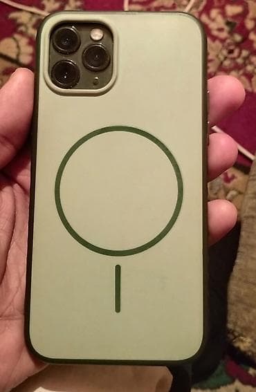 poco 7x: IPhone 11 Pro, Б/у, 256 ГБ, Matte Midnight Green, Чехол, 79 % — 3