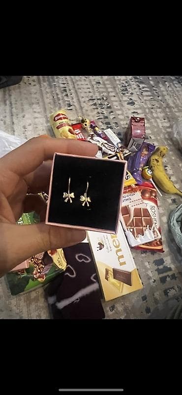 Жеке буюмдар: Золотые серьги-подвески детские почти новый🌸 - Размер подвесок — 1