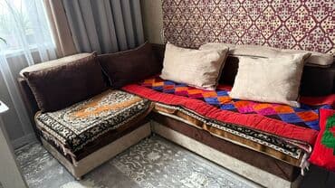 двухместный диван раскладной: Угловой диван, C подушками — 1