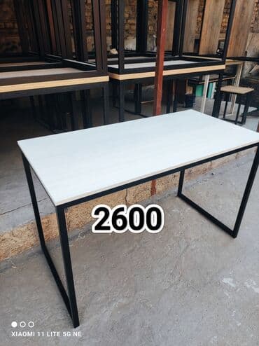 Офисный стол, Нерегулируемый, цвет - Черный, Прямоугольный, ЛДСП