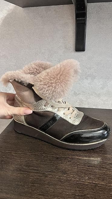 Ботинки зимние кроссовки натуральная кожа, замша, натуральный мех