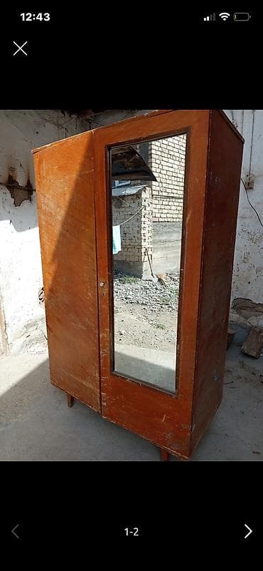 жыгач туалет: Деревянный шкаф со стеклом - Материал: массив дерева (полотно + — 1