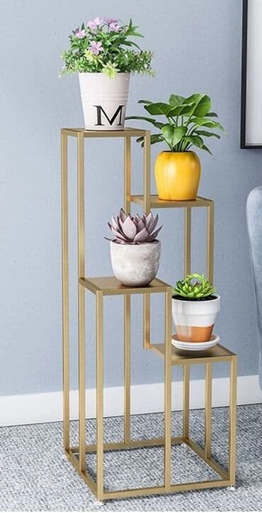 многоярусная подставка для цветов: Гүлдөр үчүн секичелүү текче, Жаңы, Темир, Өзү алып кетүү, Акылуу жеткирүү — 6