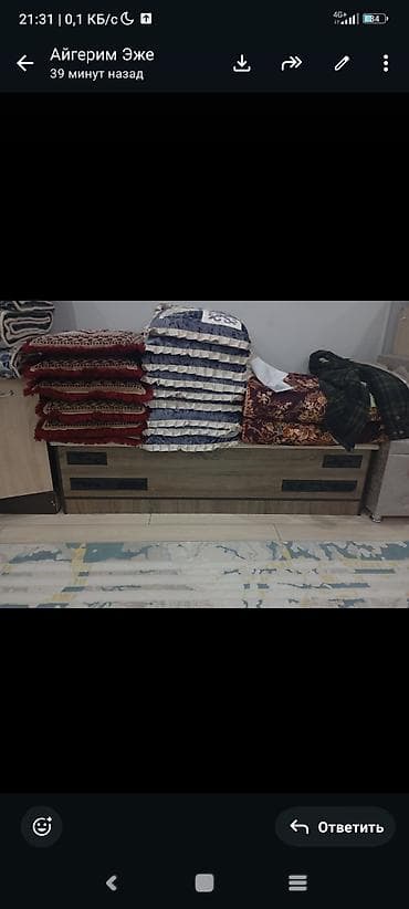 4 moms: Спальный гарнитур, Двуспальная кровать, Шкаф, Тумба, ДСП, Самовывоз, цвет - Коричневый — 5