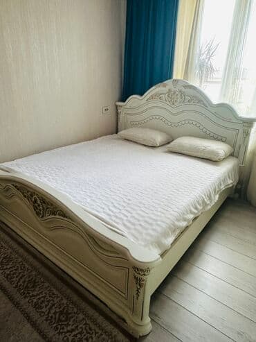 мебель для спальни бишкек: Спальный гарнитур, Двуспальная кровать, МДФ, цвет - Бежевый — 1