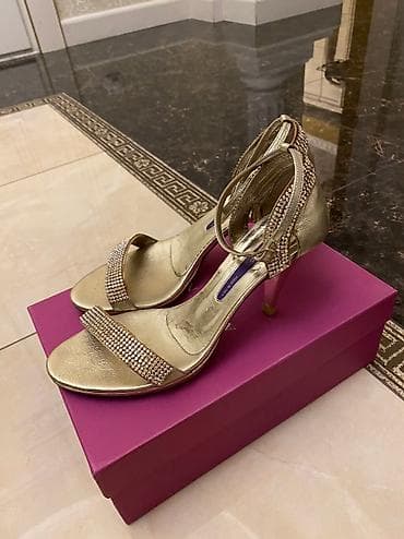 Жеке буюмдар: Босоножкалар, 38.5, Колдонулган, түсү - Алтын, Өзү алып кетүү — 1