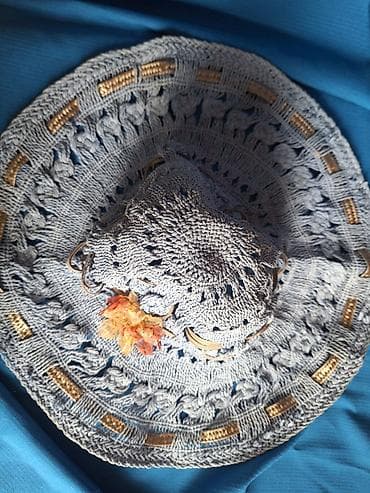 Шляпа, Широкополая, Лето, Рафия, Плетенная