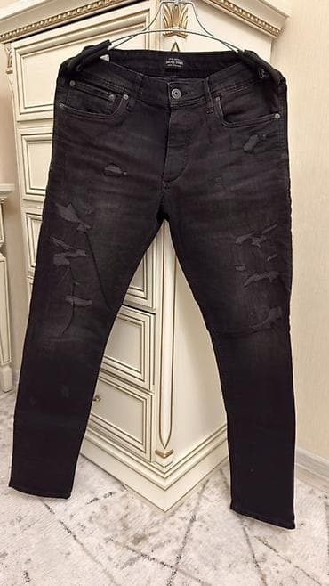 джинсы черные с дырками: Мужские джинсы Jack & Jones - Модель: Jeans Intelligence - — 1