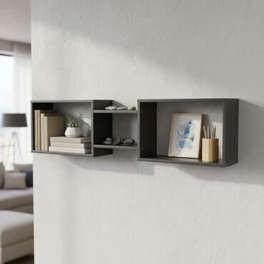 хлебный стеллаж: Полка навесная P002 (Графит) Большая и стильная настенная полка для — 1