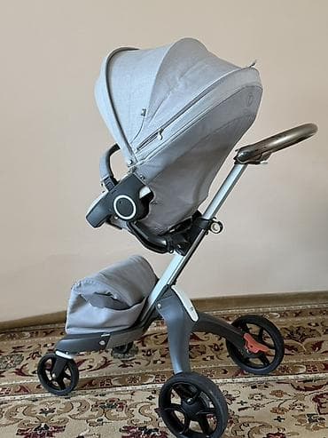 авто каляска: Stokke 2 в 1 (прогулочный блок + автолюлька), светло‑серая. С — 4