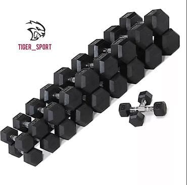 гантели битумные: Шестигранники гантели заводские резиновые Китай. Ассортимент 5-50 кг — 1