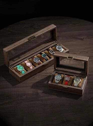 Шкатулки для часов: На 6 и 3 секции. •Прозрачная крышка (орг стекло)