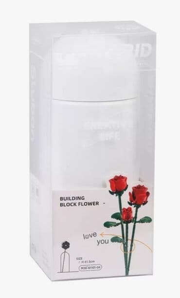 баллон гелия для шаров: Лего букет цветов с вазой (Розы, Пионы) отличный подарок для — 3