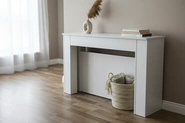 Стол трансформер Для зала, Раскладной стол, Длина, см: 100–120 см, цвет - Белый