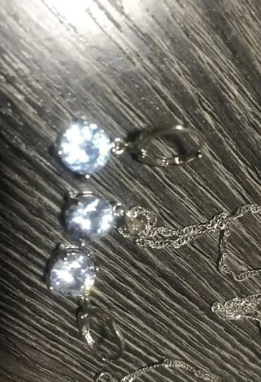 свадебные наборы ручной: Комплект из серебра 925 пр💫. серьги + цепочка с кулончиком. вставка — 2