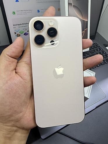 apple whatch: IPhone 16 Pro Max, Б/у, 256 ГБ, Золотой, Коробка, 90 % — 5