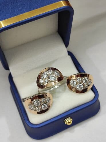 свадебные наборы ручной: Серебро напыление золото 925 пробы Размеры имеются Для заказа — 3