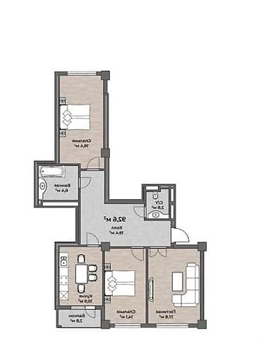 seven development: 3 комнаты, 93 м², Технопарк Элитка, 12 этаж, ПСО (под самоотделку) — 8