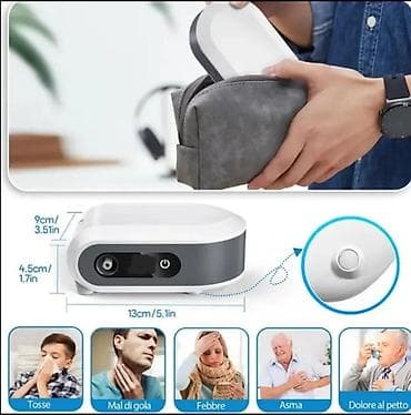 Ингаляторлор, небулайзерлер: Портативный компрессорный небулайзер с таймером и цифровым дисплеем — 3