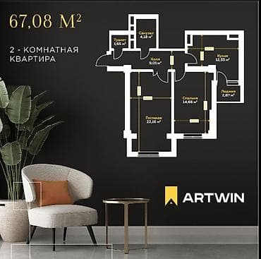 жк есентай бишкек: Строится, Элитка, 1 комната, 42 м² — 6