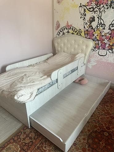 Кровати: Детская односпальная кровать, Новый, Для девочки, Для мальчика, С матрасом, С бортиком — 2