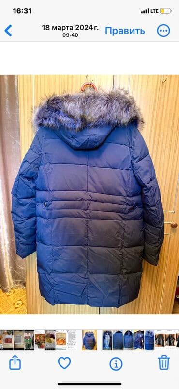 дордой женские куртки: Пуховик, Длинная модель, 6XL — 2