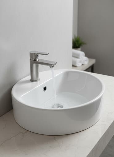 умывальник на: Раковина для ванной, Круглая форма, Материал: Керамика — 1