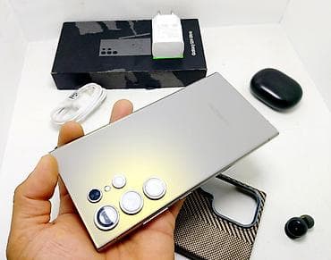 samsung 10e: Samsung Galaxy S24 Ultra, Б/у, 256 ГБ, цвет - Серебристый, 1 SIM, 2 SIM, eSIM — 10
